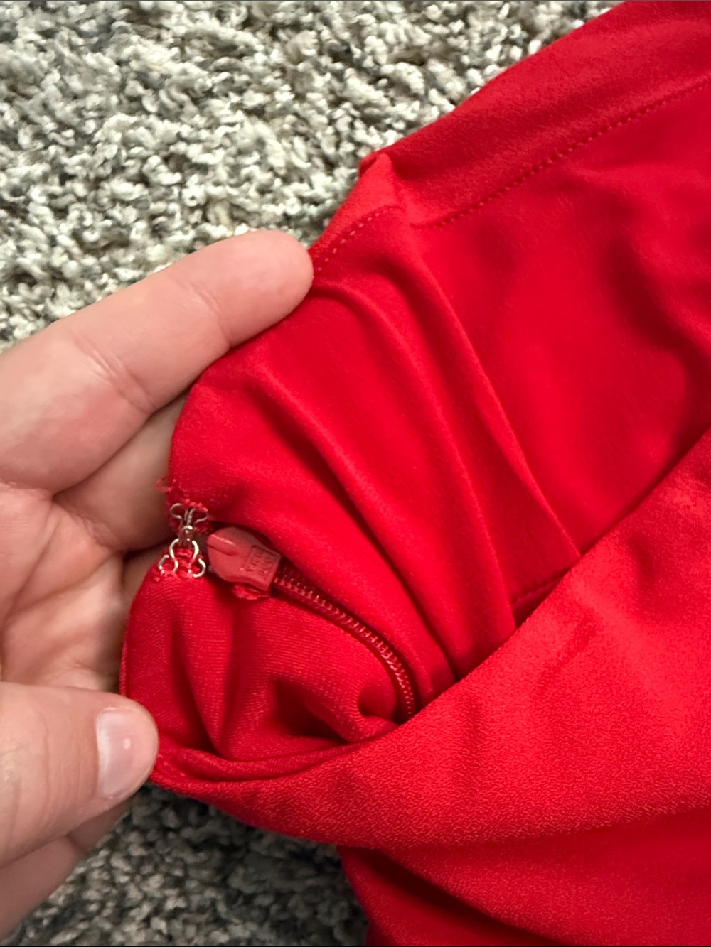 Dress the Population Red One-Shoulder Ruched Cocktail Dress - Picture 7 of 7